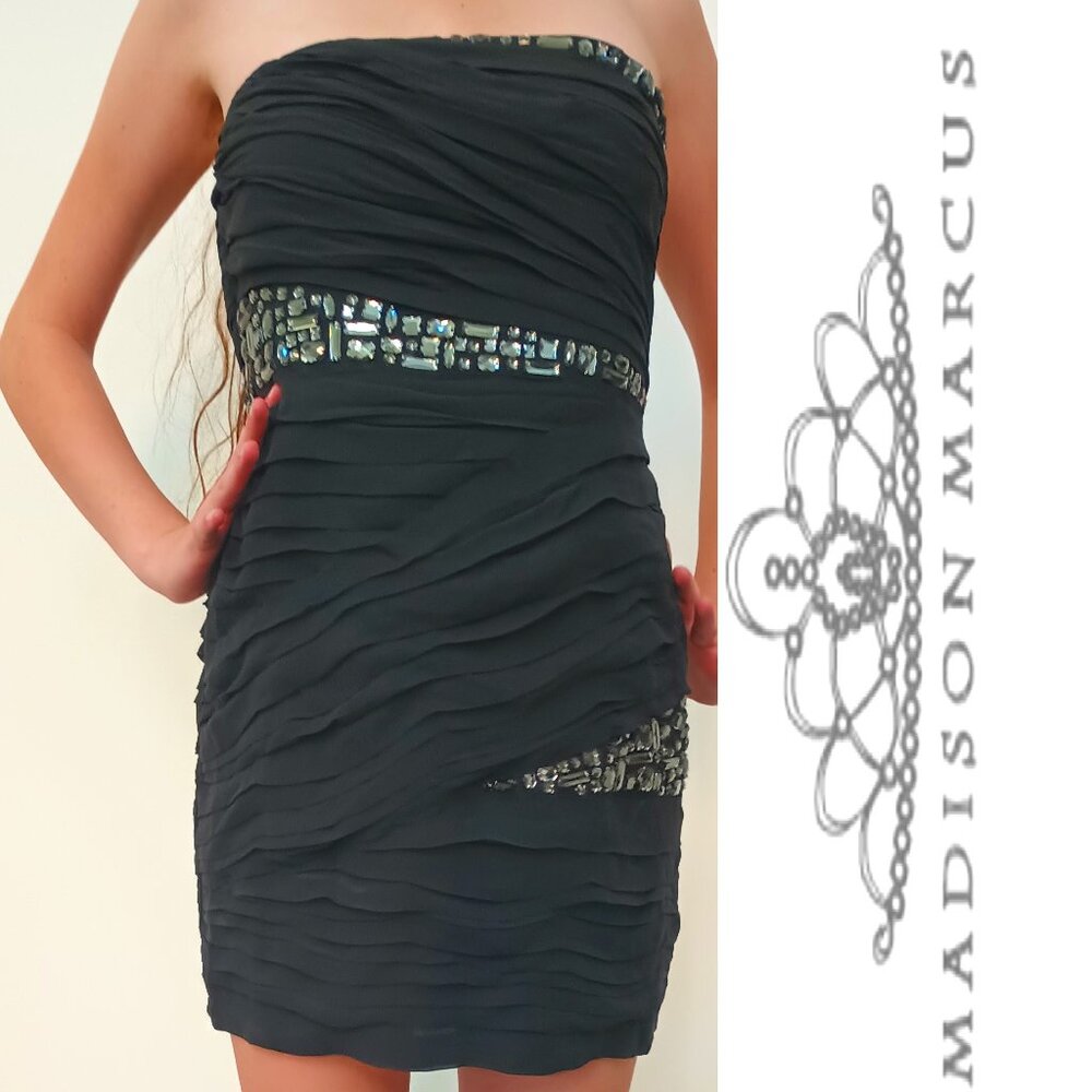 Madison Marcus 100% Silk Little Black Dress
